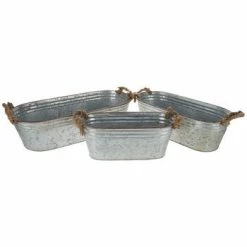 Wholesale ๐ Budget ๐ฅ Brand new ๐ Best Sale ๐ Galvanized Metal Oval Container Set โค๏ธ ๐ ๐ โจ