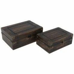 Promo ⌛ Hot Sale 😍 Cheap 😉 Discount 👏 Brown Distressed Wood Box Set ⭐ 😀 ❤️ 🌟