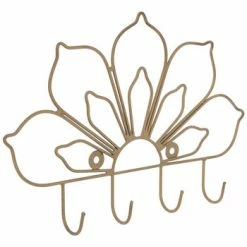Best Pirce ๐ New ๐ Hot Sale ๐ Discount ๐ฏ Gold Floral Metal Wall Decor With Hooks โค๏ธ ๐ ๐งจ ๐