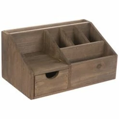 Brand new ⌛ Best Sale 🔥 Flash Sale ⌛ Cheap ✔️ Dark Brown Wood Desk Organizer 🔥 🔥 ✨ ⌛